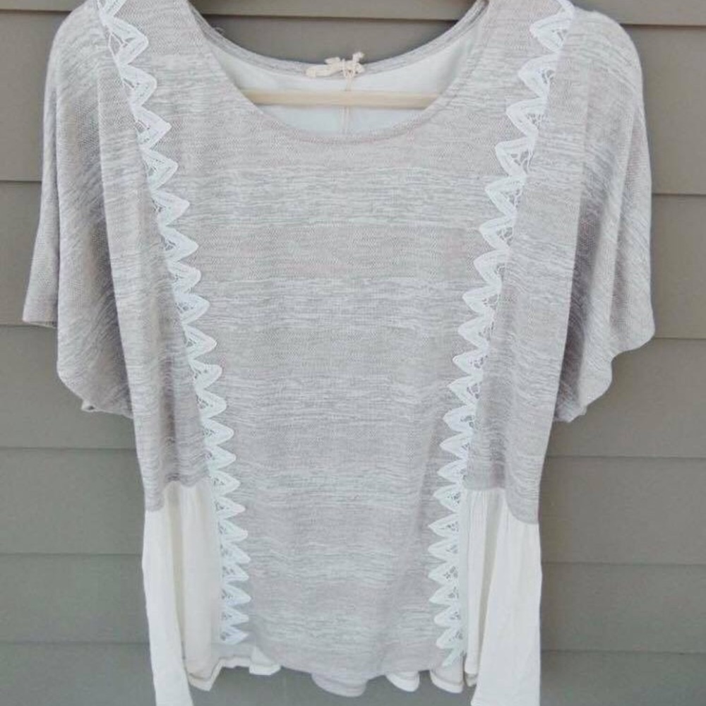 Romantic top with White lace and sheer sides